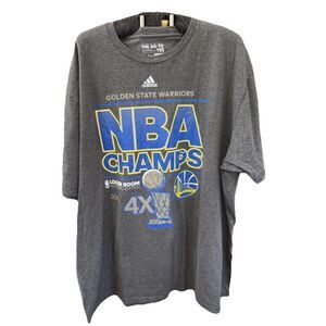 Adidas Golden State Warriors T Shirt 2X 2015 NBA Champs Gray Stretch Pullover